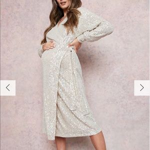 Sequin Maternity wrap dress